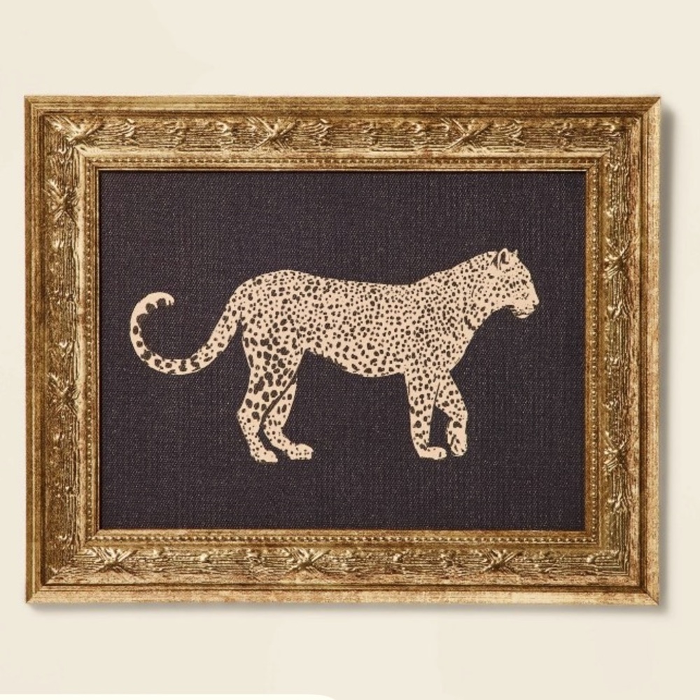 NWT 8”x10” Studio McGee Cheetah canvas in gold frame